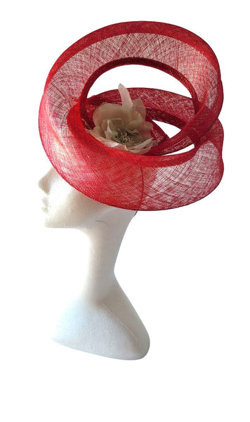 Fuchsia with silver fascinator with a silver rose detail