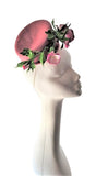 Leather Ballerina rose felt percher fascinator