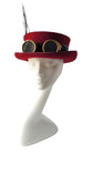 Bespoke Steampunk top hat with pheasant feathers and glasses