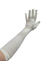 Ladies Plain satin look extra Long Evening Gloves
