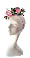 Leather Ballerina rose felt percher fascinator