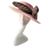 Beautiful Sloping Brim Hat with Phesant Feather and Bow
