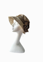 VINTAGE INSPIRED 1920's STYLE CLOCHE HAT DOWNTON ABBEY - Taupe