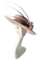 Beautiful Sloping Brim Hat with Phesant Feather and Bow