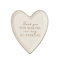 Amore Ceramic Heart Trinket Dish "Thank You"