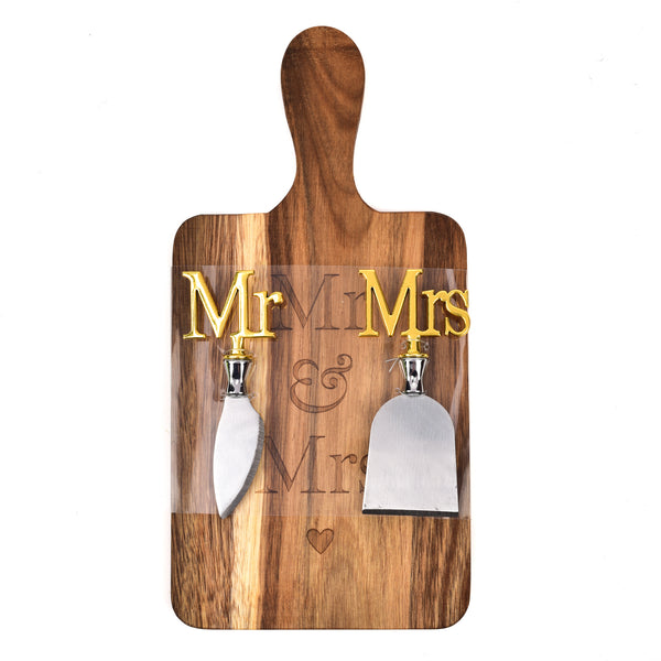 Paddle board and cheese knife set