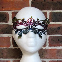 Rainbow Small Butterfly Lace Masquerade Mask