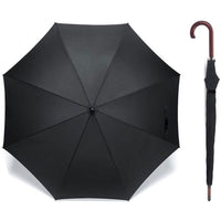 Hooked Classic Anti-UV Sun/Rain Windproof Walking Umbrella - Black