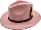 Unisex 100% Wool Fedora Hat