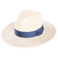 Ladies Straw Fedora hat with detailed brim